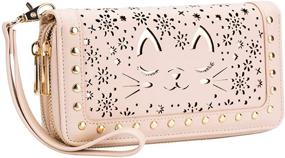 img 4 attached to 🦄 Heaye Unicorn Wristlet: Stylish Perforated Blocking Handbags & Wallets for Women's Wristlets