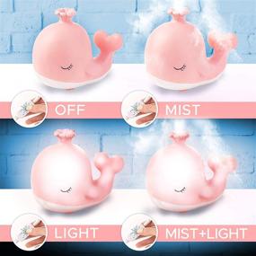 img 3 attached to 🐳 Pink Cute Whale Essential Oil Diffuser with Light - Combo Humidifier and Diffuser for Nursery - Cool Mist Humidifiers For Babies by Roccababy