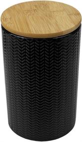 img 2 attached to Large Black Ceramic Canister by Home Basics