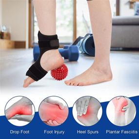 img 3 attached to 🦶 Ultimate Relief: Adjustable Plantar Fasciitis Night Splint with Massage Ball for Foot Pain, Arch Support, and Achilles Tendonitis Relief