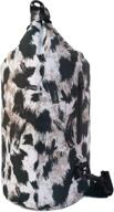 🐌 snailman leopard print waterproof dry bag - 10l roll top backpack with phone pocket for swimming, boating, kayaking, camping and beach логотип