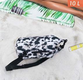 img 2 attached to 🐌 SNAILMAN Leopard Print Waterproof Dry Bag - 10L Roll Top Backpack with Phone Pocket for Swimming, Boating, Kayaking, Camping and Beach