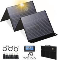 powerful 100w 18v solar panel: ideal for explorer 160/240/500 portable solar generators, camping van rv, enhanced with kickstand connector, solar controller included (100w) logo