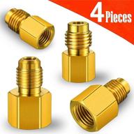 🔌 set of 4 vacuum pump adapters: 1/4 inch flare female to 1/2 inch acme male (6014) and r134a brass refrigerant tank adapter to r12 fitting adapter: 1/2 inch female acme to 1/4 inch male flare adaptor valve core (6015) logo