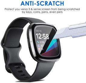 img 1 attached to 📱 4-Pack Защитные стекла Liwin 3D для Fitbit Sense/Versa 3 | Полное покрытие защитного чехла | Совместимо с умными часами Sense и Versa 3