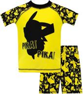 👕 pokemon boys' pikachu swim set: a dynamic two-piece for summer fun logo