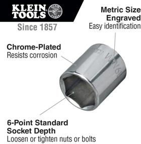 img 1 attached to High-Quality Klein Tools 65915 15mm Metric 6-Point Socket for 3/8-Inch Drive