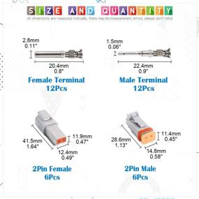 img 3 attached to 🔌 Glarks 30Pcs 2 Pin Way Sealed Gray Male and Female Auto Waterproof Electrical Wire Connector Plug for Motorcycles, Scooters, Cars, Trucks, Boats - 22-16AWG