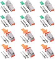 🔌 glarks 30pcs 2 pin way sealed gray male and female auto waterproof electrical wire connector plug for motorcycles, scooters, cars, trucks, boats - 22-16awg logo