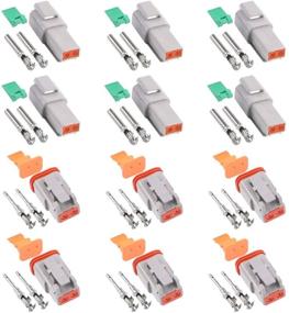 img 4 attached to 🔌 Glarks 30Pcs 2 Pin Way Sealed Gray Male and Female Auto Waterproof Electrical Wire Connector Plug for Motorcycles, Scooters, Cars, Trucks, Boats - 22-16AWG