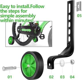 img 1 attached to 🚲 WIOSEIOC Bicycle Training Wheels: Thicken, Strong & Adjustable Stabilizers for 12-20 inch Children's Bikes - Heavy Duty Rear Wheel & Easy Mounting Kit Included