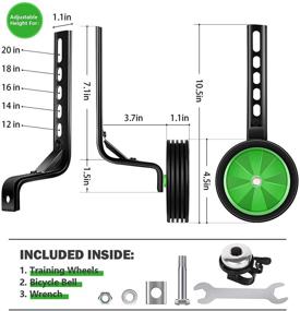 img 3 attached to 🚲 WIOSEIOC Bicycle Training Wheels: Thicken, Strong & Adjustable Stabilizers for 12-20 inch Children's Bikes - Heavy Duty Rear Wheel & Easy Mounting Kit Included