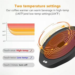 img 3 attached to 🔥 MANALN Подогреватель для кофейных кружек с автоматическим выключением/включением, подогреватель для чашек на столе для постоянного сохранения температуры 55?/131?, безопасный для использования в офисе с какао, чаем, молоком, супом и свечой - черный