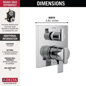 img 1 attached to Durable Chrome Delta Faucet Ara 17 Series Dual-Function Shower Handle Valve Trim Kit with Integrated Diverter (3-Setting) – T27867, Valve Not Included