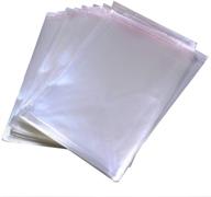 50-pack 12x16 self-seal clear cellophane bags - resealable plastic apparel bags for packaging clothing, t-shirts, brochures, prints, handicraft gifts logo