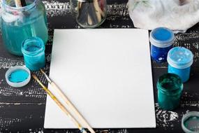 img 2 attached to Arteza 8x8 Inch Canvas Boards for Painting - Pack of 14, Square Blank Canvas Panels 100% Cotton, Pre-Primed with 8 oz Gesso. Ideal Art Supplies for Acrylic Pouring and Oil Painting