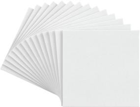 img 3 attached to Arteza 8x8 Inch Canvas Boards for Painting - Pack of 14, Square Blank Canvas Panels 100% Cotton, Pre-Primed with 8 oz Gesso. Ideal Art Supplies for Acrylic Pouring and Oil Painting