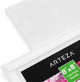 img 1 attached to Arteza 8x8 Inch Canvas Boards for Painting - Pack of 14, Square Blank Canvas Panels 100% Cotton, Pre-Primed with 8 oz Gesso. Ideal Art Supplies for Acrylic Pouring and Oil Painting