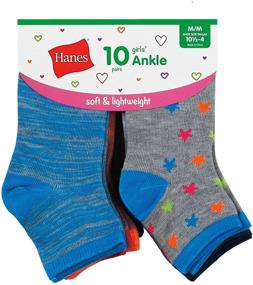 img 1 attached to Stylish 10-Pack: Hanes Girls Fashion Ankle Socks