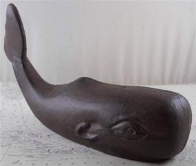 img 4 attached to 🐋 Vintage Cast Iron Whale Figure - Coastal Nautical Doorstop