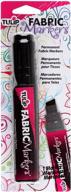 🖍️ bold & child-safe tulip non-toxic fabric marker - black jumbo chisel tip, minimal bleed & fast drying - premium quality for clothes, shoes, bags & more logo