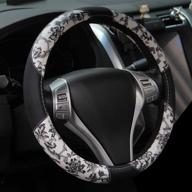 🎎 chinese style car steering wheel cover - aotomio universal fit anti-slip wheel protector with decorative stitching and chinoiserie pattern - 15 inch - enhancing automotive interior accessories logo