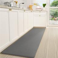 🌈 color & geometry kitchen rugs: non-skid, waterproof comfort mats - grey, 17"x79" runner rug logo