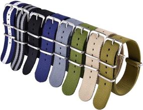 img 4 attached to 🎗️ Ritche Military Ballistic Nylon Strap 8 Pack - 18mm, 20mm, 22mm - Nylon Watch Band Replacements for Men and Women