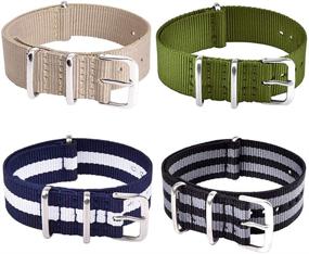 img 2 attached to 🎗️ Ritche Military Ballistic Nylon Strap 8 Pack - 18mm, 20mm, 22mm - Nylon Watch Band Replacements for Men and Women