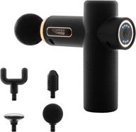 💆 copper fit rechargeable massage gun with 4 attachments - arm warmers, black, unisex (standard us) logo