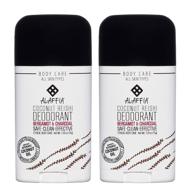 🥥 alaffia everyday coconut deodorant - activated charcoal, long-lasting odor protection with shea butter and aloe vera, aluminum-free, sulfate-free, paraben-free, bergamot scent, 2.65 oz (2 pack) logo