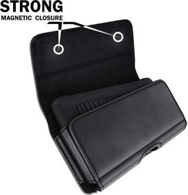 img 1 attached to 📱 De-Bin Belt Case for iPhone 12 Pro - Belt Holster Carrying Case with Clip Pouch, Card & Cash Holder - Black