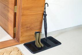 img 2 attached to 👞 Iron Gate - Heavy Duty Big Foot Boot Tray Door Mat 16x32 - Indoor/Outdoor Use - Versatile - 100% Rubber Construction - Entryway, Garage, Pets, Painting Projects, Clean Ups