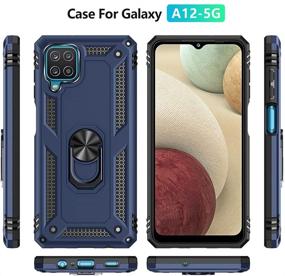 img 3 attached to 📱 Samsung Galaxy A12 Case with HD Screen Protector - YZOK [Military Grade] Kickstand Ring Car Mount Hybrid Hard PC Soft TPU Shockproof Protective Case (Blue)