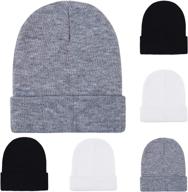 cooraby warm knit cuff skull beanie caps for men or women - winter hat logo