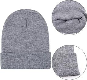 img 3 attached to Cooraby Warm Knit Cuff Skull Beanie Caps for Men or Women - Winter Hat