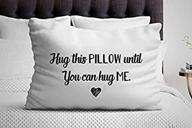 long distance relationship gift: embrace the hug this pillow until you can finally hug me - going away gift logo