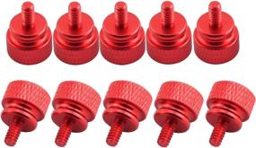 img 3 attached to RuiLing 10-Pack 6-32 Anodized Aluminum Computer Case Thumbscrews - Wine Red Hand-Tightening Thumb Screws