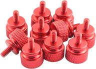 ruiling 10-pack 6-32 anodized aluminum computer case thumbscrews - wine red hand-tightening thumb screws logo