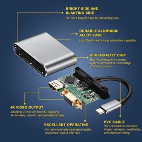 img 1 attached to ifmeyasi адаптер USB C к HDMI VGA 4K - 5-в-1 тип C хаб с USB 3.0, аудио, зарядка PD - Совместим с MacBook, Nintendo Switch, Samsung