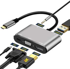 img 4 attached to ifmeyasi адаптер USB C к HDMI VGA 4K - 5-в-1 тип C хаб с USB 3.0, аудио, зарядка PD - Совместим с MacBook, Nintendo Switch, Samsung