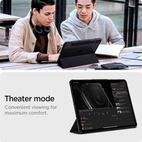 img 1 attached to 📱 Spigen Ultra Hybrid Pro Designed for iPad Pro 11 Case 3rd Generation 2021 & 2nd Gen 2020 & 1st Gen 2018 with Pencil Holder - Matte Black: Ultimate Protection and Style for Your iPad Pro