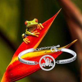 img 1 attached to 🐸 Start Your Journey with a Hop: Keychain Frog Lover Gifts - Travel Quote, Graduation & Student Gift