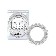 💁 invisibobble slim traceless spiral hair ties - pack of 3, chrome sweet chrome - strong elastic grip coil hair accessories for women - no kink, non soaking - gentle for girls teens and thick hair | ultimate hair tie for all hair types and ages! logo