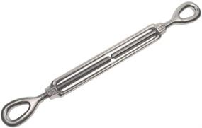 img 1 attached to 🔧 316 Stainless Steel Marine Turnbuckle with Open Body - Choose Size and Pack Quantity from MarineNow Eye Eye