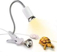 reptile turtle heat lamp with adjustable 25w/50w uvb uva bulb, heat switch, 360° adjustable angle, and strong clips - ideal for reptiles aquarium/tank logo