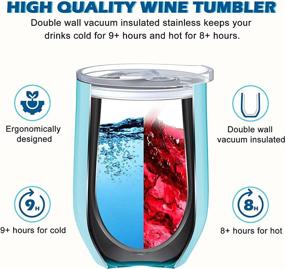 img 2 attached to 🎁 Birthday Gifts for Sister: Funny Insulated Wine Tumbler Set - Ideal for Mom, Wife, Grandma