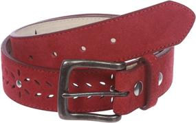 img 3 attached to 👩 Suede Perforated Studded Leather Women's Accessories Belts for Women