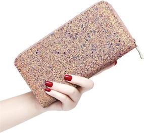img 3 attached to 💫 Sparkle in Style: KUKOO Glitter Wallet for Women - The Perfect Long Phone Clutch Purse with Card Holder