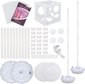 img 4 attached to 🎈 Pllieay 2 Set Balloon Column Kit: 61 Inch Height with Instructions, Balloon Sizer Cube, Base, Pole, Water Bags, Balloon Rings, Tape Strips, & Glue Point for Party Decorations